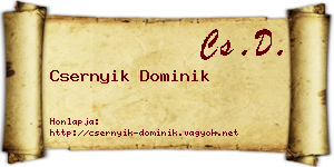 Csernyik Dominik névjegykártya
